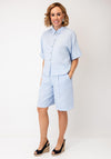Oui Linen Button Down Shirt, Blue