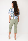 Oui Floral Print Top, Blue Multi