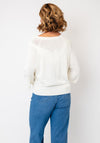 Oui Knitted Round Neck Sweater, Cream