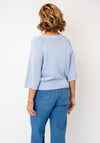 Oui Knitted Round Neck Sweater, Blue