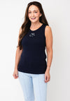 Oui Sequin Detailed Vest, Navy