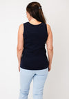 Oui Sequin Detailed Vest, Navy