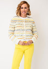 Oui Knit Striped Knit Cardigan, Multi-Coloured
