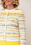 Oui Knit Striped Knit Cardigan, Multi-Coloured
