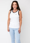 Oui Contrasting Hem with Logo Vest, White