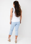 Oui Contrasting Hem with Logo Vest, White