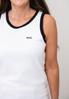 Oui Contrasting Hem with Logo Vest, White