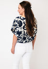 Oui Botanical Print Top, Beige