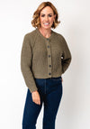 Oui Knitted Button Up Cardigan, Green