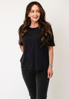 Oui Rhinestone Washed T-Shirt, Faded Black