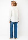 Oui Striped Cotton Shirt, Cream