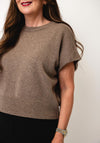 Oui Knitted Sleeveless Vest, Beige