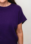 Oui Knitted Sleeveless Vest, Purple