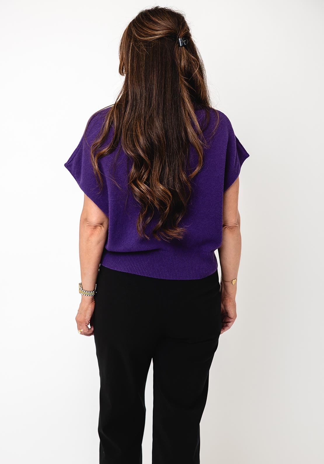 Oui Knitted Sleeveless Vest, Purple