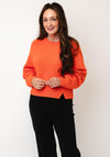 Oui Knitted Cropped Jumper, Orange