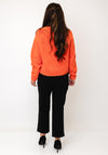 Oui Knitted Cropped Jumper, Orange