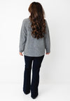 Oui Relaxed Fit with Ribbed Detail Jumper, Grey