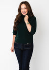 Oui Wool Blend Turtleneck Knitted Jumper, Green