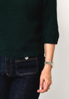 Oui Wool Blend Turtleneck Knitted Jumper, Green