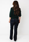 Oui Wool Blend Turtleneck Knitted Jumper, Green