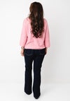 Oui Wool Blend Cropped Sleeve Jumper, Pink