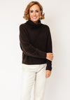 Oui Funnel Neck Knit Jumper, Brown