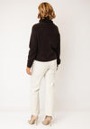 Oui Funnel Neck Knit Jumper, Brown