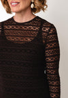 Oui Mesh Long Sleeve Top, Brown