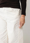 Oui High Waisted Wide Barrel Leg Jeans, Cream