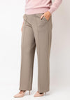Qui Pull-on Straight Leg Trousers, Greige
