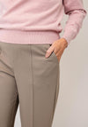 Qui Pull-on Straight Leg Trousers, Greige