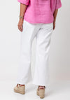 Oui Wide Leg Cropped Jeans, White