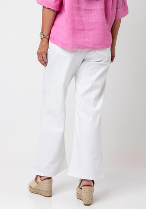 Oui Wide Leg Cropped Jeans, White