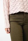 Oui Baxtor Cropped Jeggings, Khaki Green