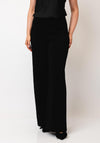 Oui Thick Jersey Wide Leg Trousers, Black