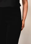 Oui Thick Jersey Wide Leg Trousers, Black