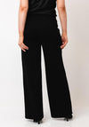 Oui Thick Jersey Wide Leg Trousers, Black