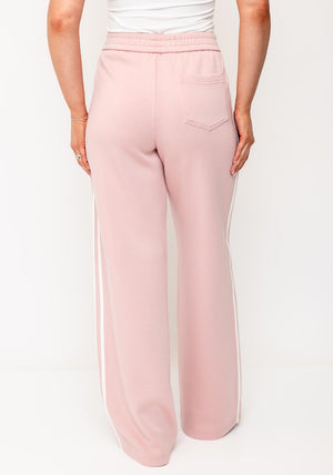 Oui Scuba Elasticated Waistband with Stripes Joggers, Pink