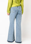 Oui Womens High Rise Wide Leg Jeans, Blue