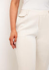 Oui Lacy Wide Leg Trousers, Cream