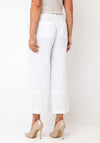 Oui Pure Linen Wide Leg Trousers, White
