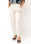 Oui Snap Button Cropped Trousers, Beige
