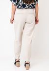 Oui Snap Button Cropped Trousers, Beige