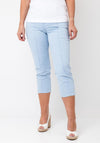 Oui Cropped Low Rise Jeans, Blue