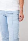 Oui Cropped Low Rise Jeans, Blue