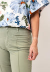 Oui Low Rise Cropped Jeans, Green