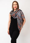 Oui Leopard Print Wild Scarf, Black