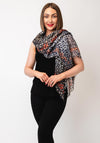 Oui Leopard Print Wild Scarf, Black