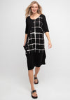Ozai N Kú Geometric Print Midi Dress, Black