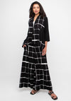 Ozai N Kú Geometric Wide Leg Casual Trousers, Black